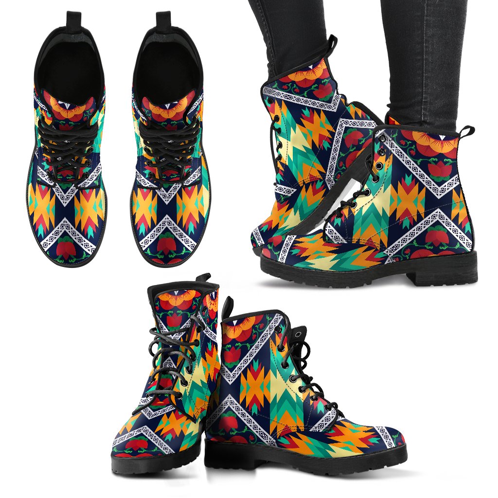 African Kente Women Leather Boots