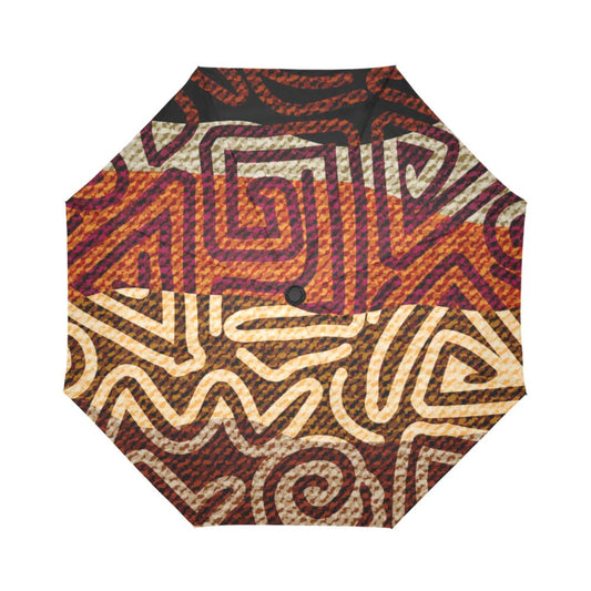 African Pattern Print Automatic Foldable Umbrella