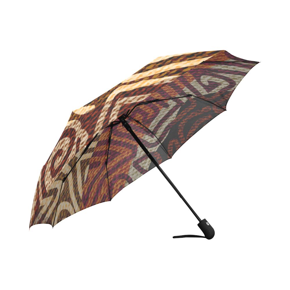 African Pattern Print Automatic Foldable Umbrella