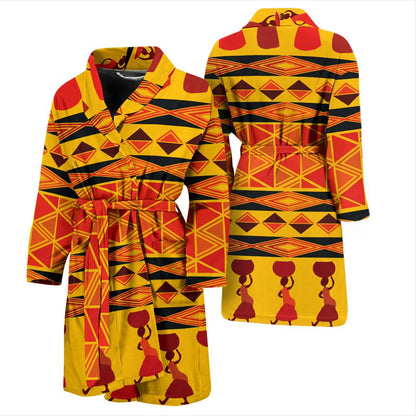 African Pattern Print Design 01 Men Bathrobe-JORJUNE.COM