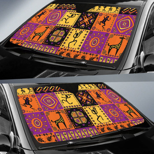 African Pattern Print Design 02 Car Sun Shade-JORJUNE.COM