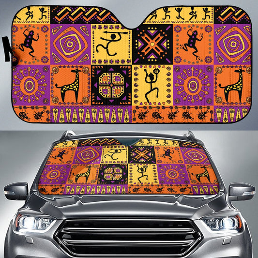 African Pattern Print Design 02 Car Sun Shade-JORJUNE.COM