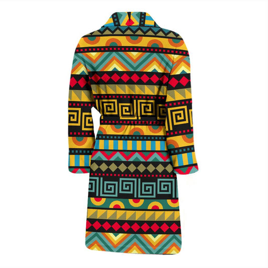 African Pattern Print Design 03 Men Bathrobe-JORJUNE.COM