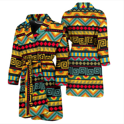African Pattern Print Design 03 Men Bathrobe-JORJUNE.COM