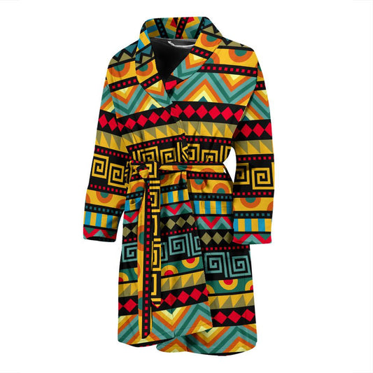 African Pattern Print Design 03 Men Bathrobe-JORJUNE.COM