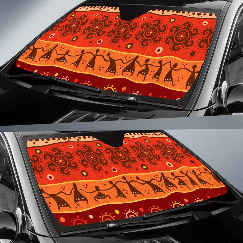 African Pattern Print Design 04 Car Sun Shade-JORJUNE.COM