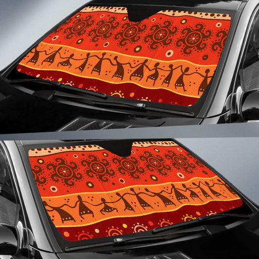 African Pattern Print Design 04 Car Sun Shade-JORJUNE.COM