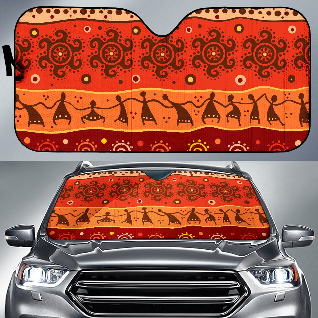 African Pattern Print Design 04 Car Sun Shade-JORJUNE.COM