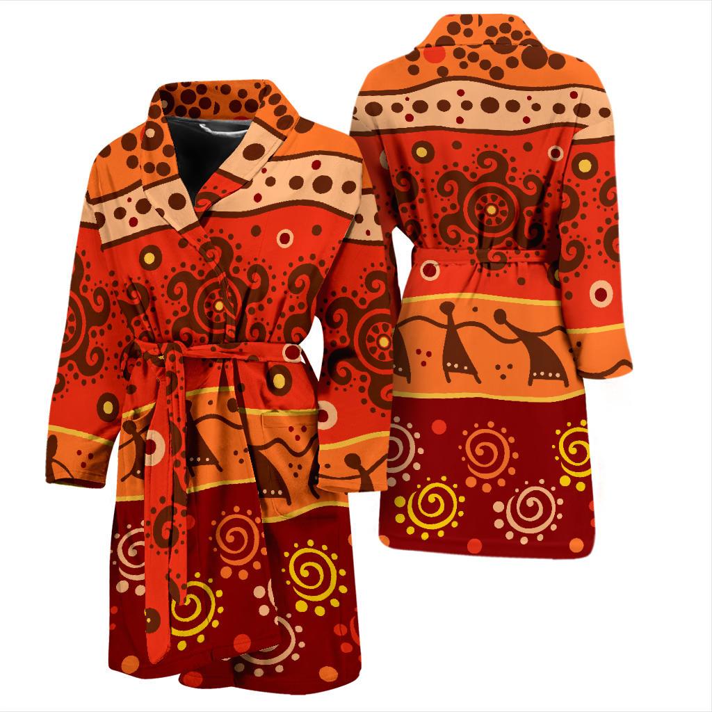 African Pattern Print Design 04 Men Bathrobe-JORJUNE.COM