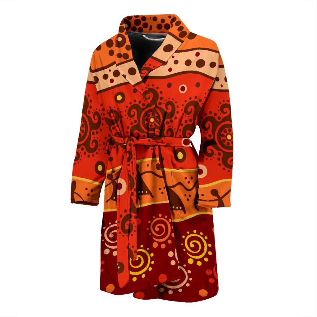 African Pattern Print Design 04 Men Bathrobe-JORJUNE.COM