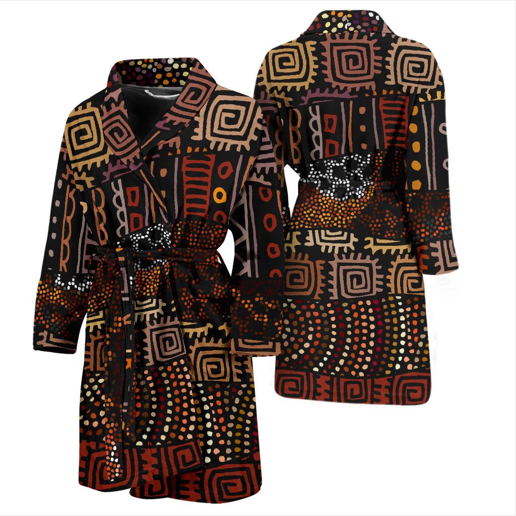 African Pattern Print Design 07 Men Bathrobe-JORJUNE.COM