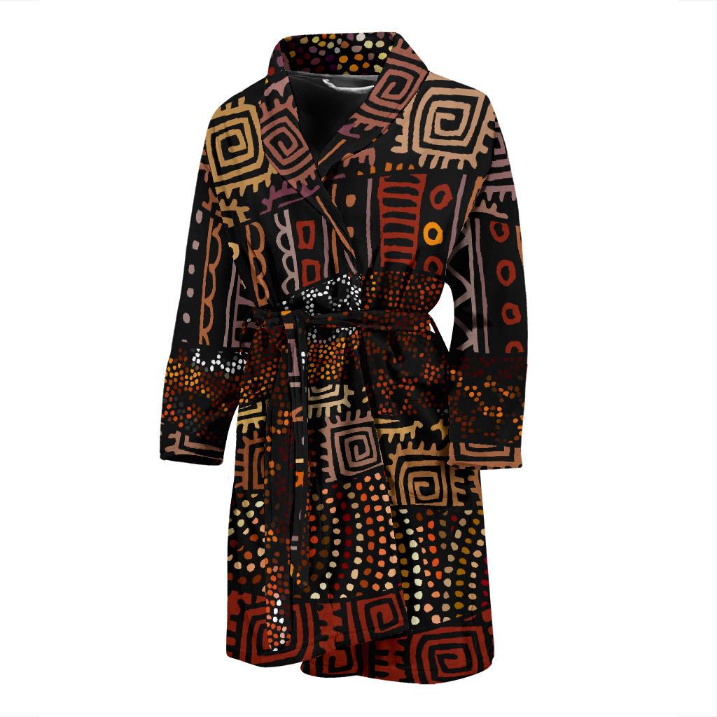 African Pattern Print Design 07 Men Bathrobe-JORJUNE.COM