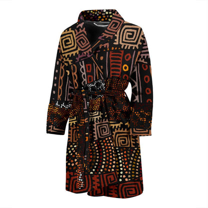 African Pattern Print Design 07 Men Bathrobe-JORJUNE.COM