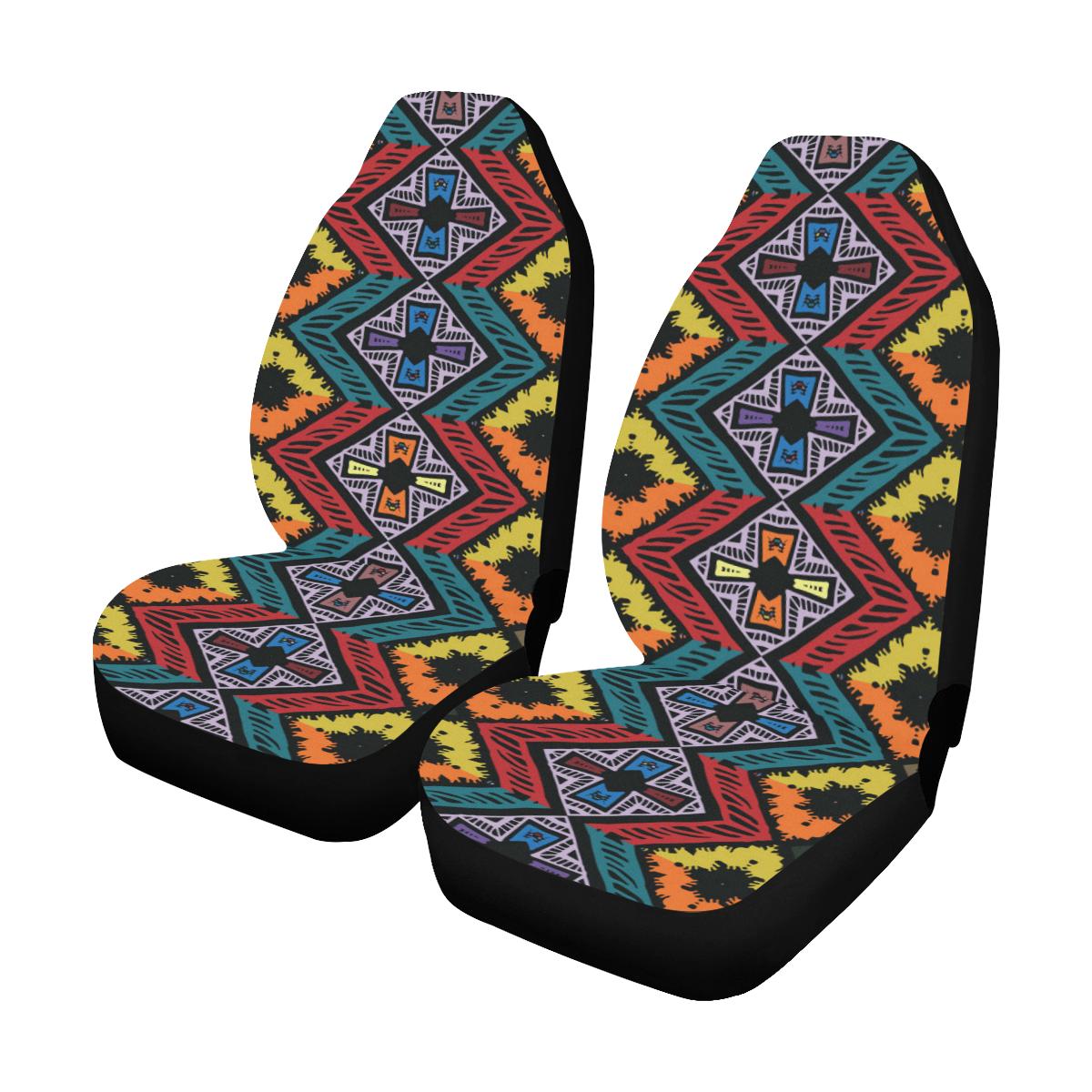 African Pattern Print Design 08 Car Seat Covers (Set of 2)-JORJUNE.COM
