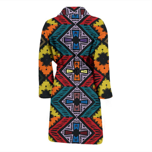 African Pattern Print Design 08 Men Bathrobe-JORJUNE.COM