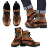 African Pattern Print Women & Men Leather Boots