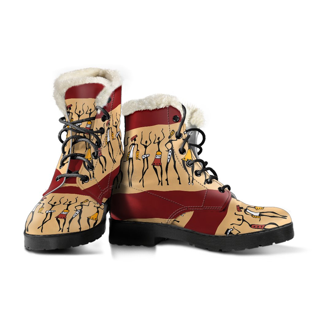 African People Faux Fur Leather Boots