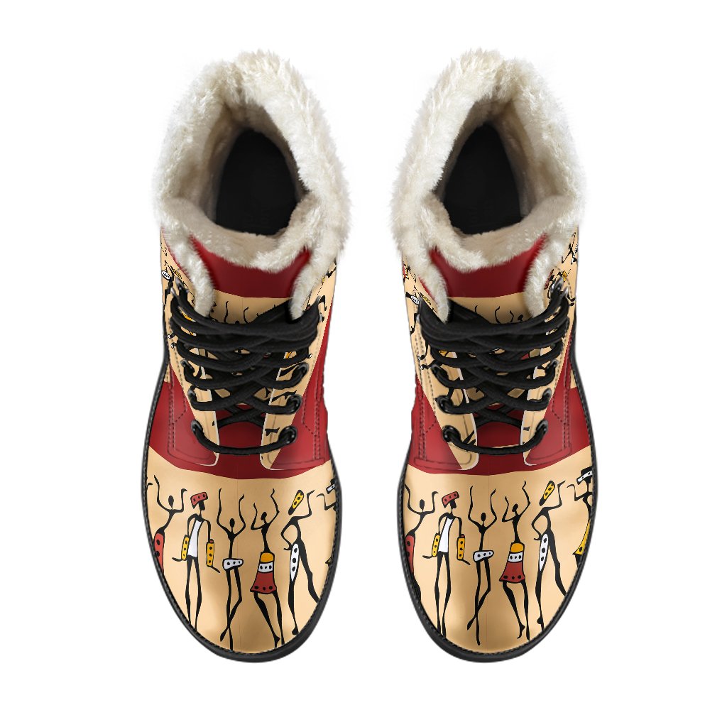 African People Faux Fur Leather Boots