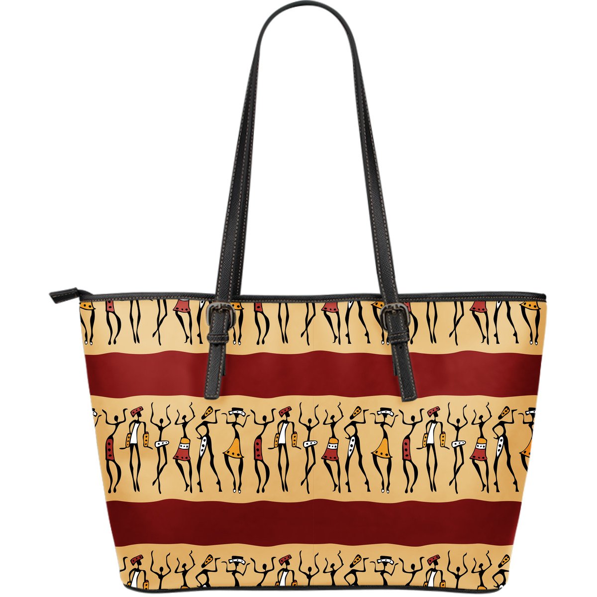 African People Large Leather Tote Bag