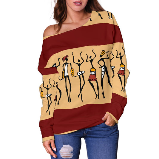 African People Off Shoulder Sweatshirt