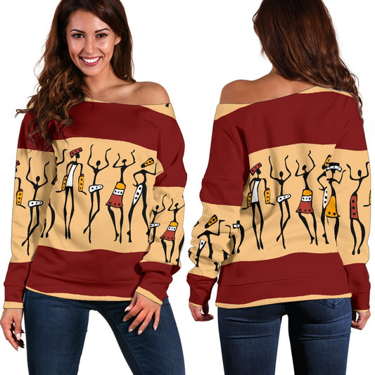 African People Off Shoulder Sweatshirt