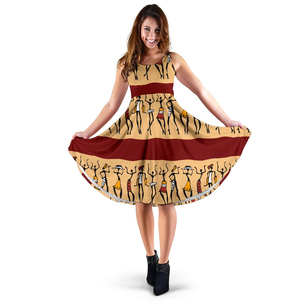African People Sleeveless Mini Dress