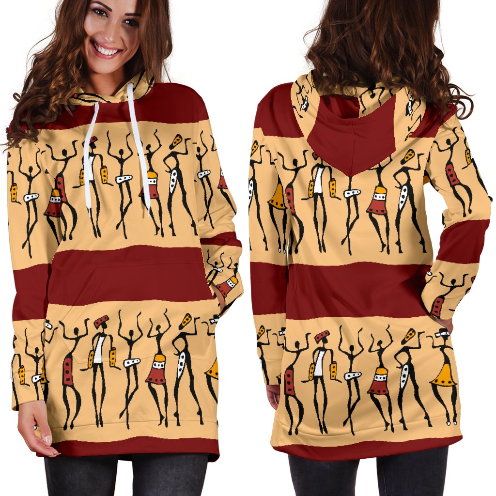 African People Women Hoodie Dress