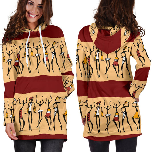 African People Women Hoodie Dress