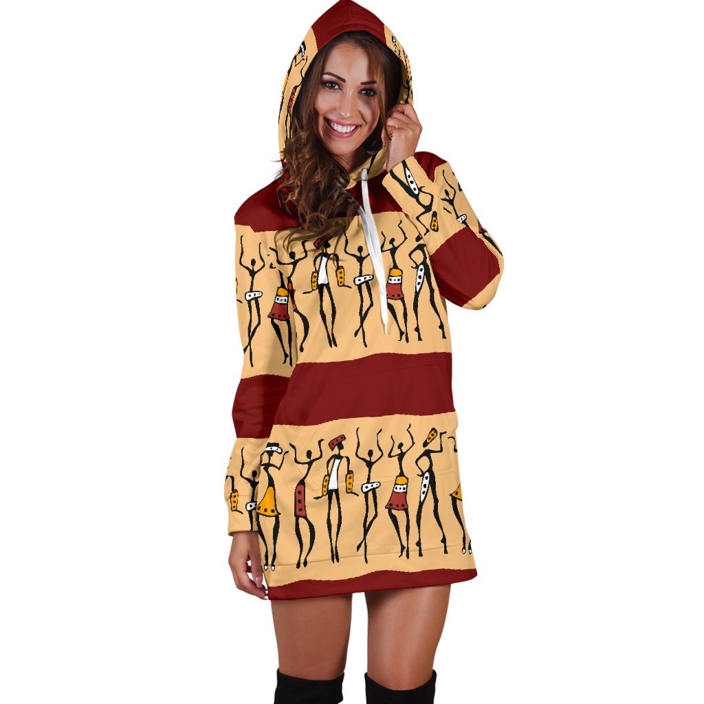 African People Women Hoodie Dress