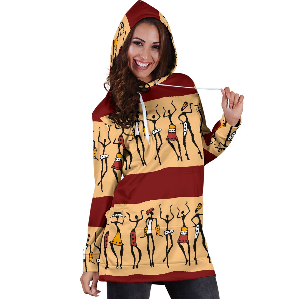 African People Women Hoodie Dress