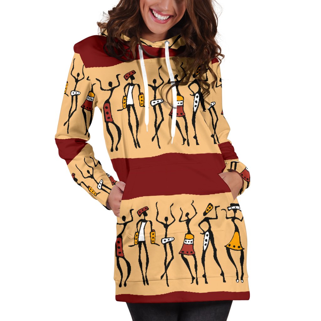 African People Women Hoodie Dress