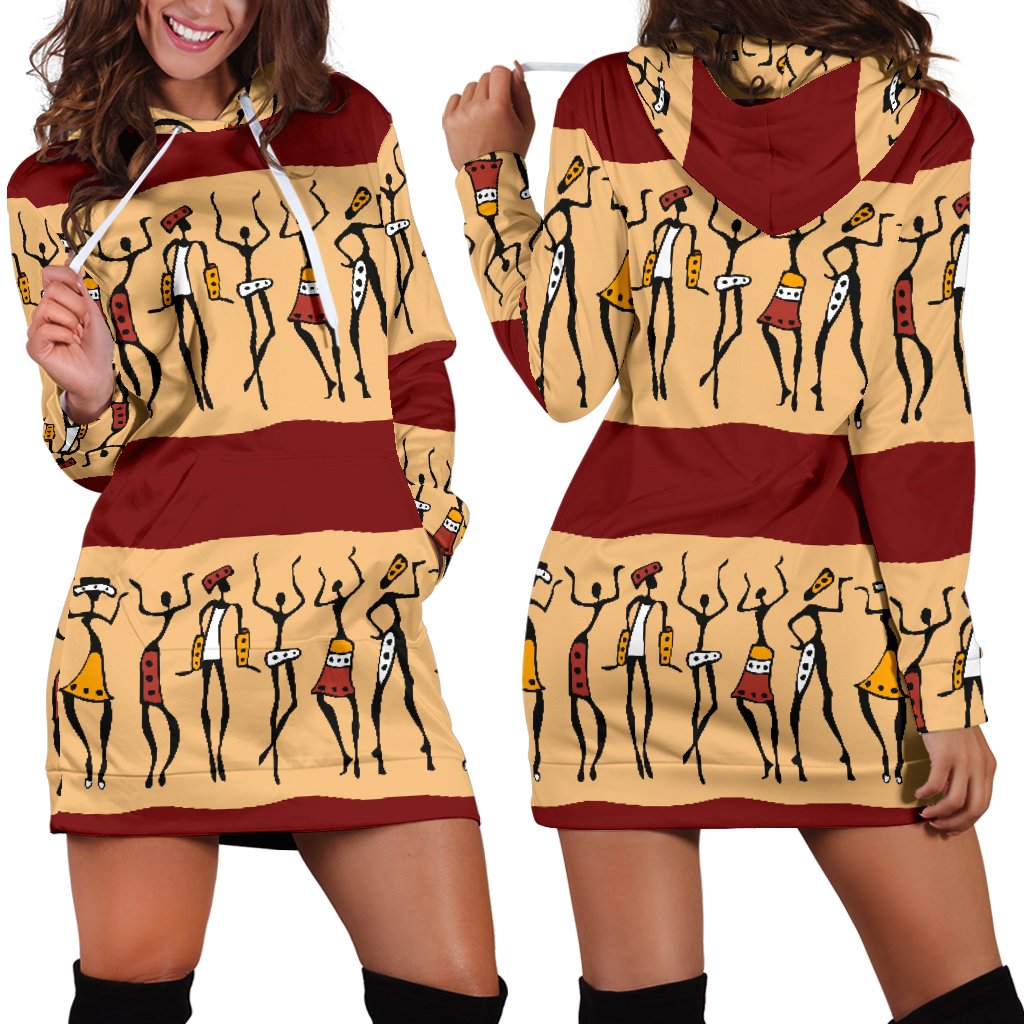 African People Women Hoodie Dress