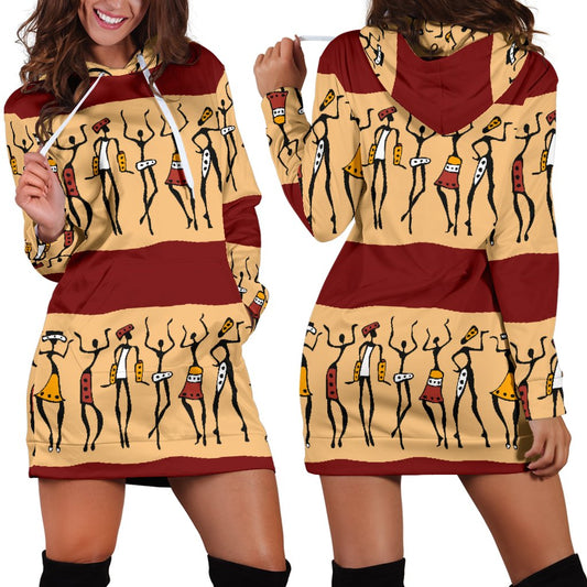 African People Women Hoodie Dress
