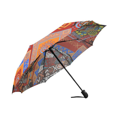 African Print Pattern Automatic Foldable Umbrella