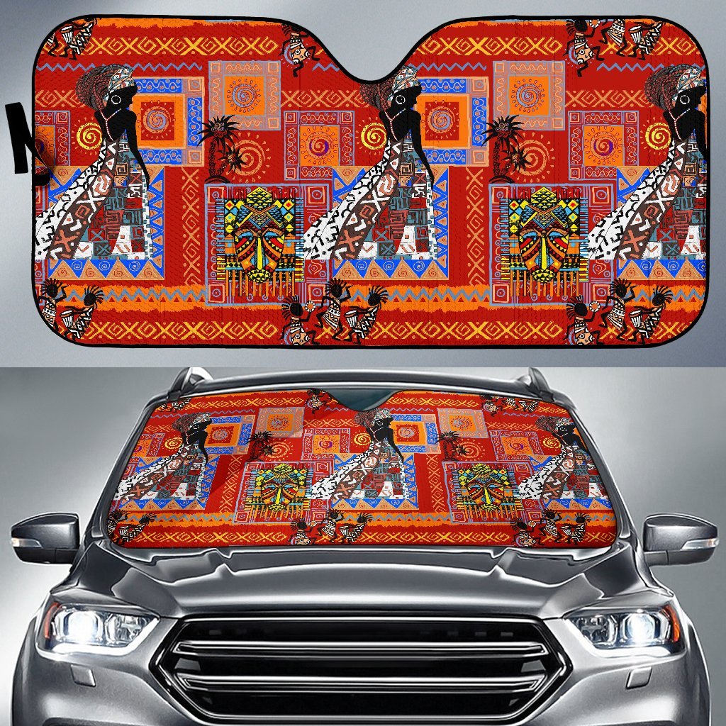 African Print Pattern Car Sun Shade-JorJune