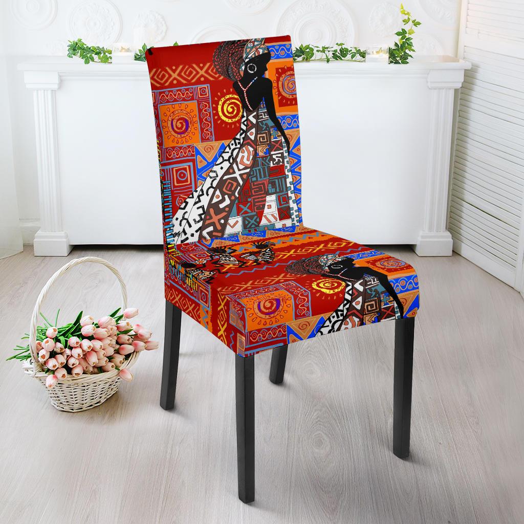 African Print Pattern Dining Chair Slipcover-JORJUNE.COM