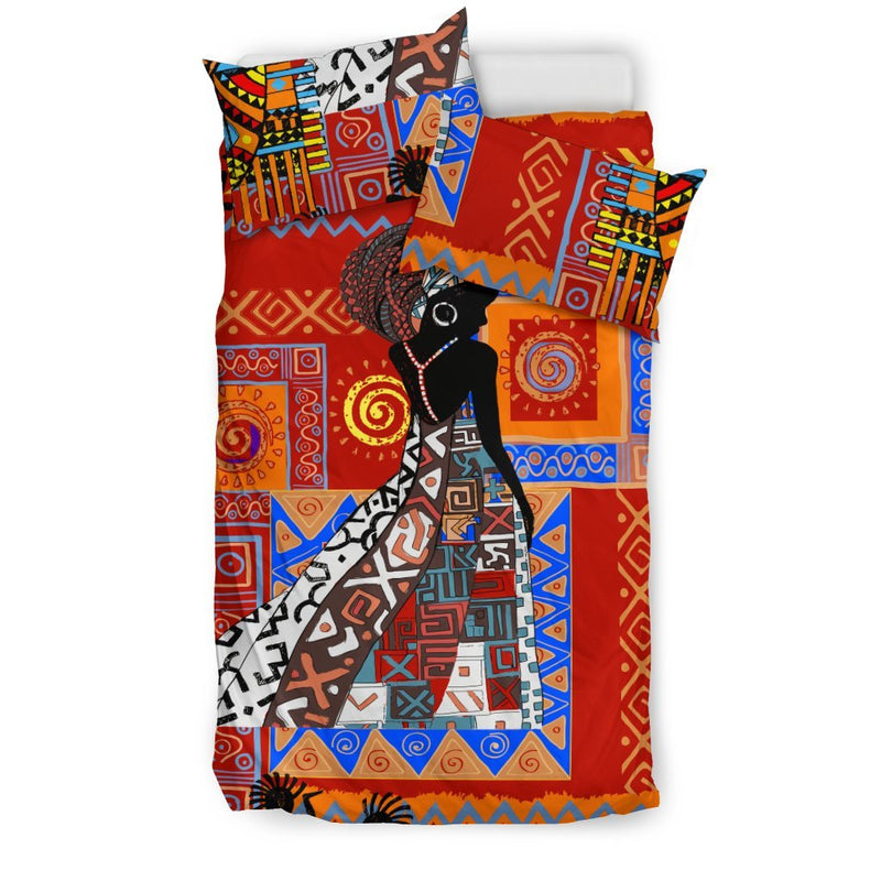 African Print Pattern Duvet Cover Bedding Set