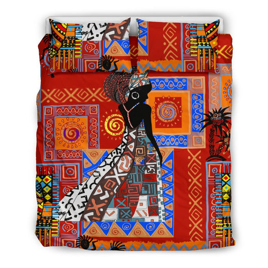 African Print Pattern Duvet Cover Bedding Set