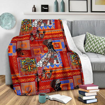 African Print Pattern Fleece Blanket
