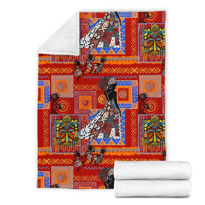 African Print Pattern Fleece Blanket