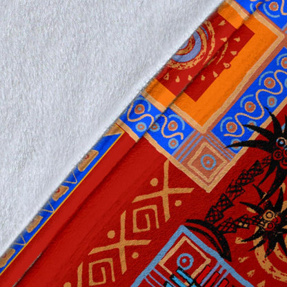 African Print Pattern Fleece Blanket