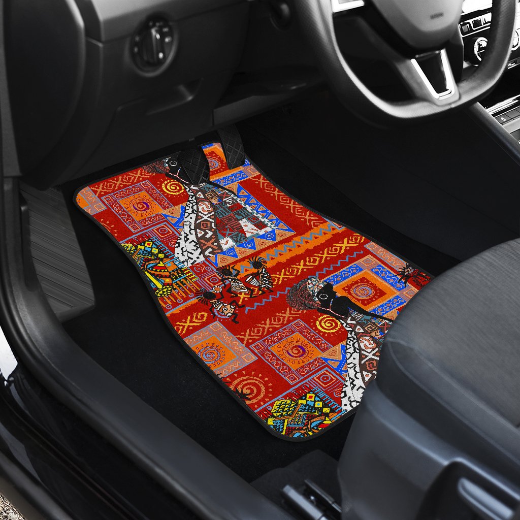 African Print Pattern Front and Back Car Floor Mats