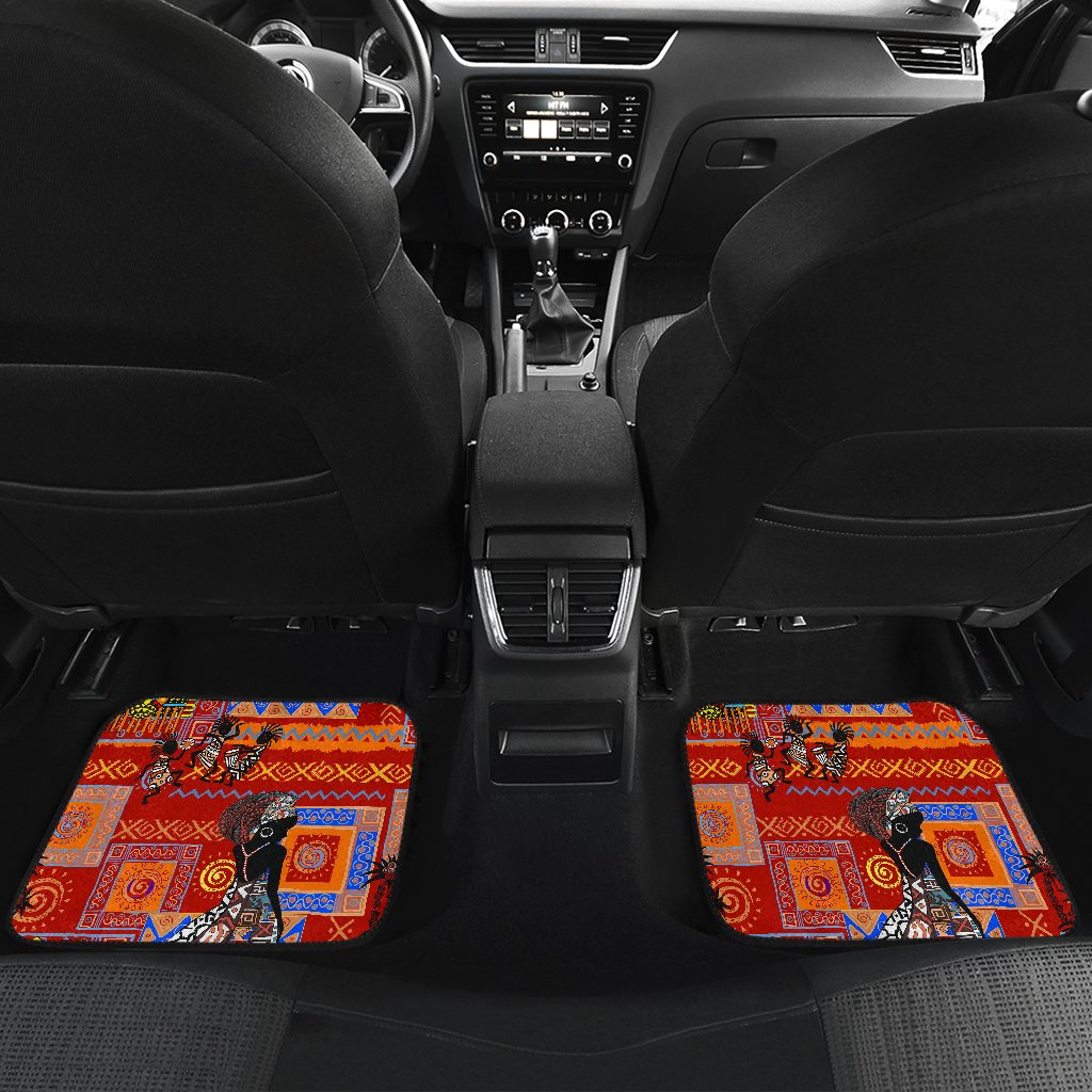 African Print Pattern Front and Back Car Floor Mats