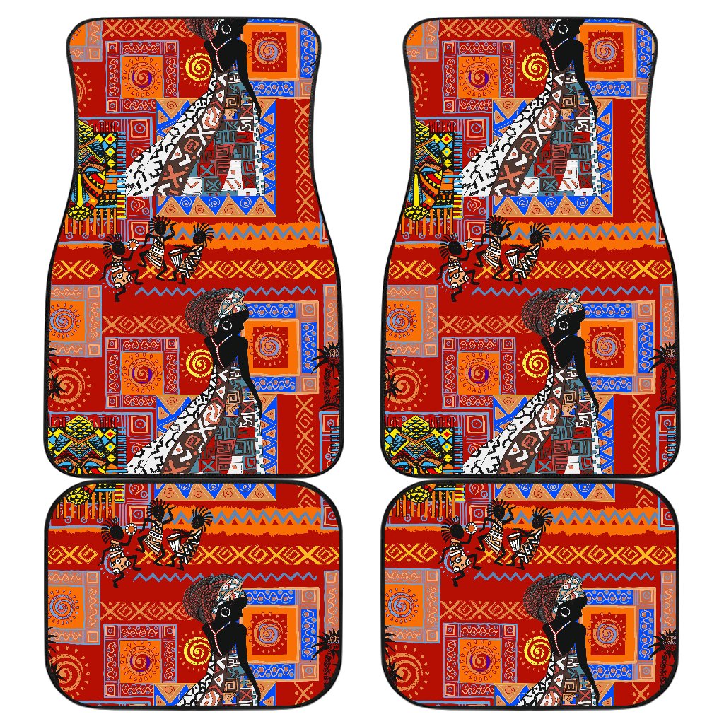 African Print Pattern Front and Back Car Floor Mats