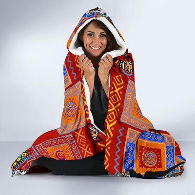 African Print Pattern Hooded Blanket-JORJUNE.COM