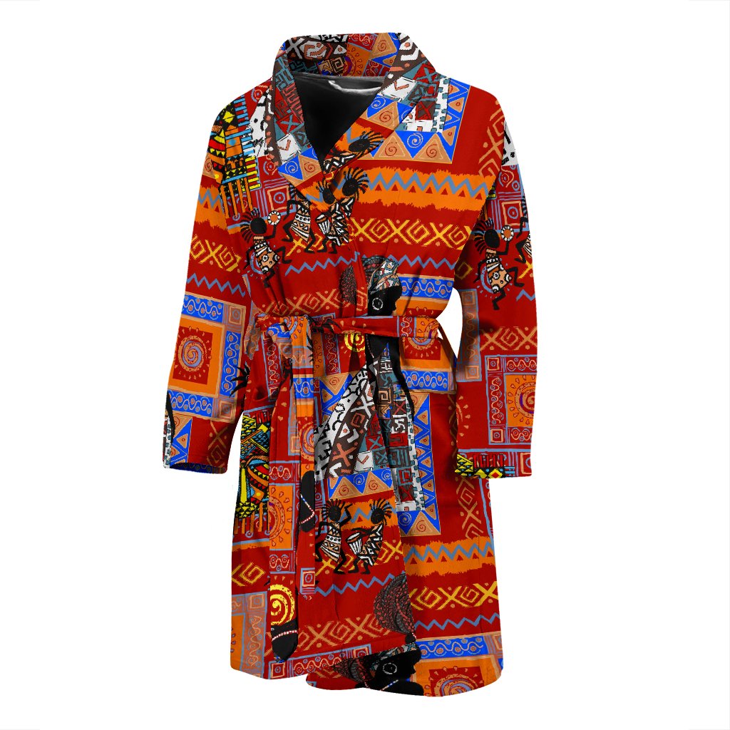 African Print Pattern Men Bath Robe
