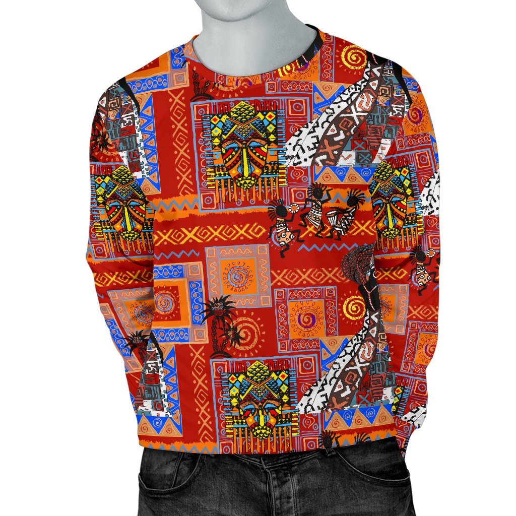African Print Pattern Men Crewneck Sweatshirt