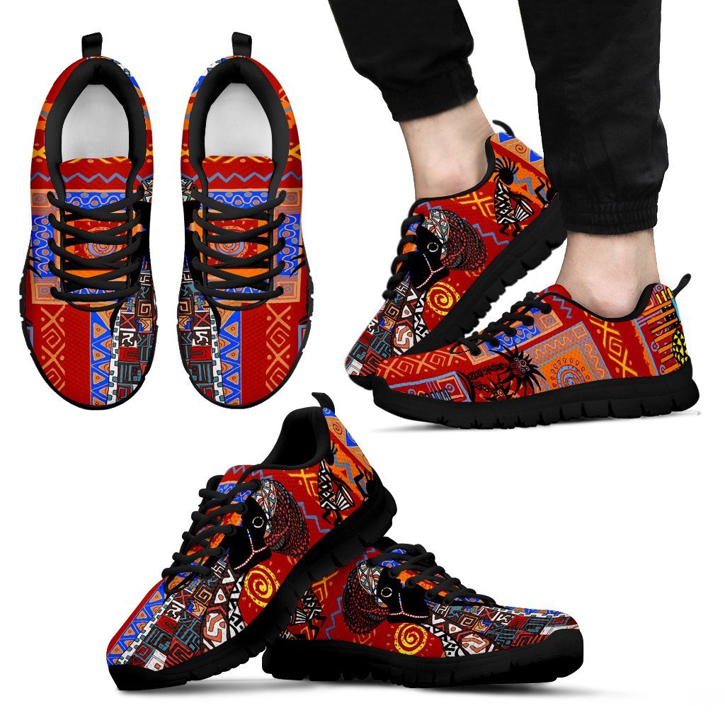 African Print Pattern Men Sneakers
