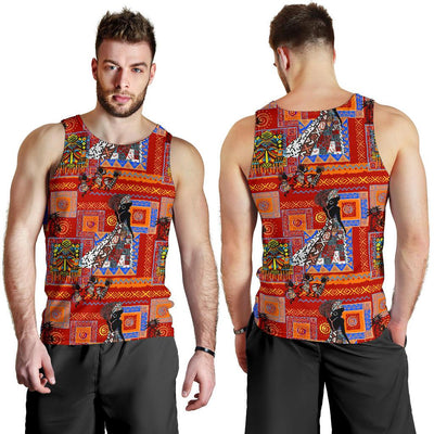 African Print Pattern Men Tank Top