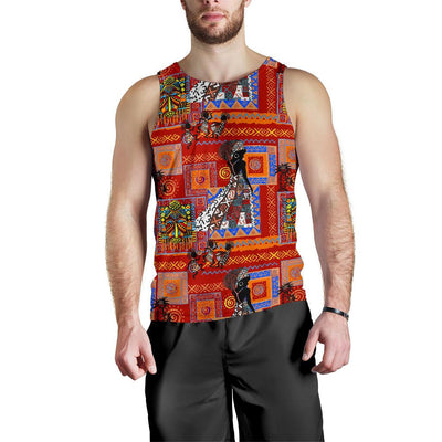 African Print Pattern Men Tank Top